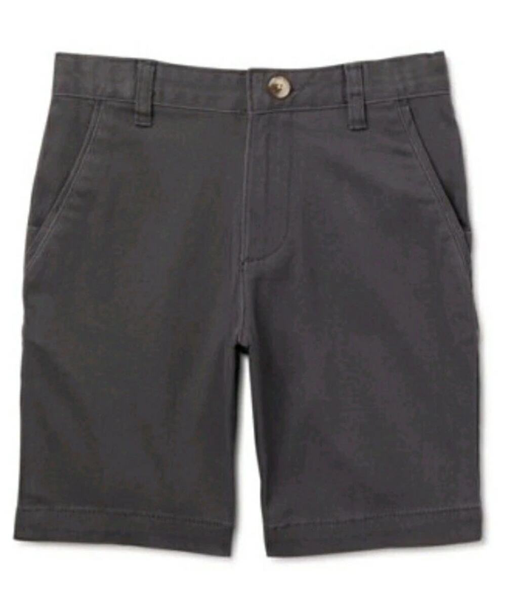 Wonder Nation Boys Flat Front Gray Chino Shorts Kids Youth Size 7